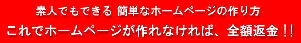 ド素人でもできる世界一 簡単なホームページの作り方　これでホームページが作れなければ、全額返金！！