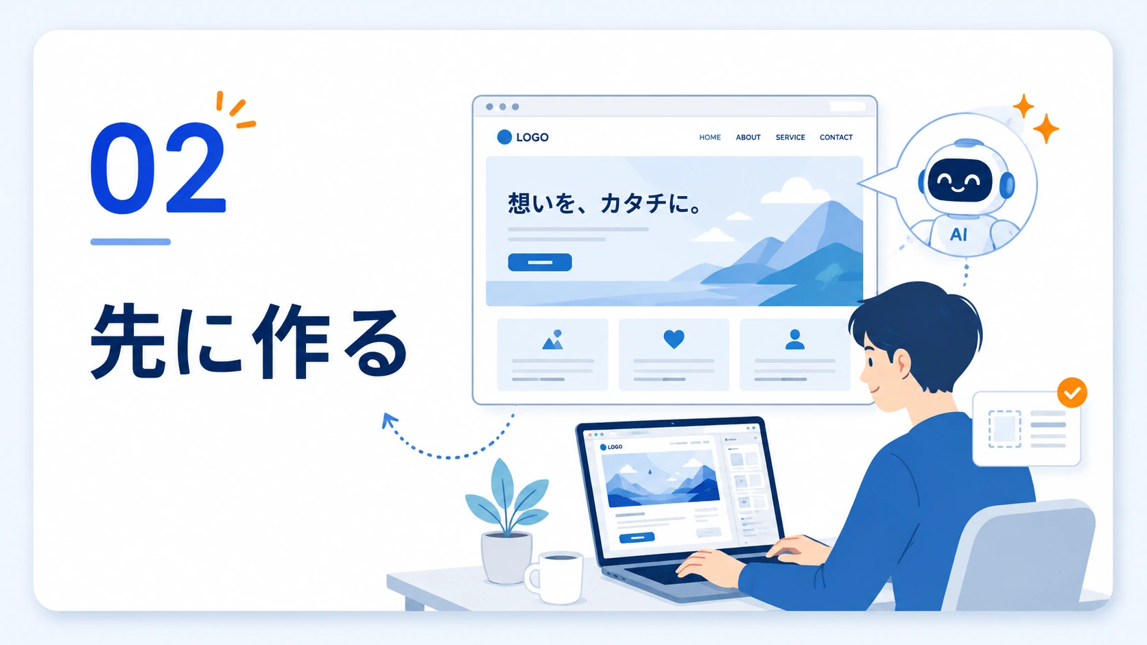 STEP02 AIを活用してサンプルホームページを先に作る流れ