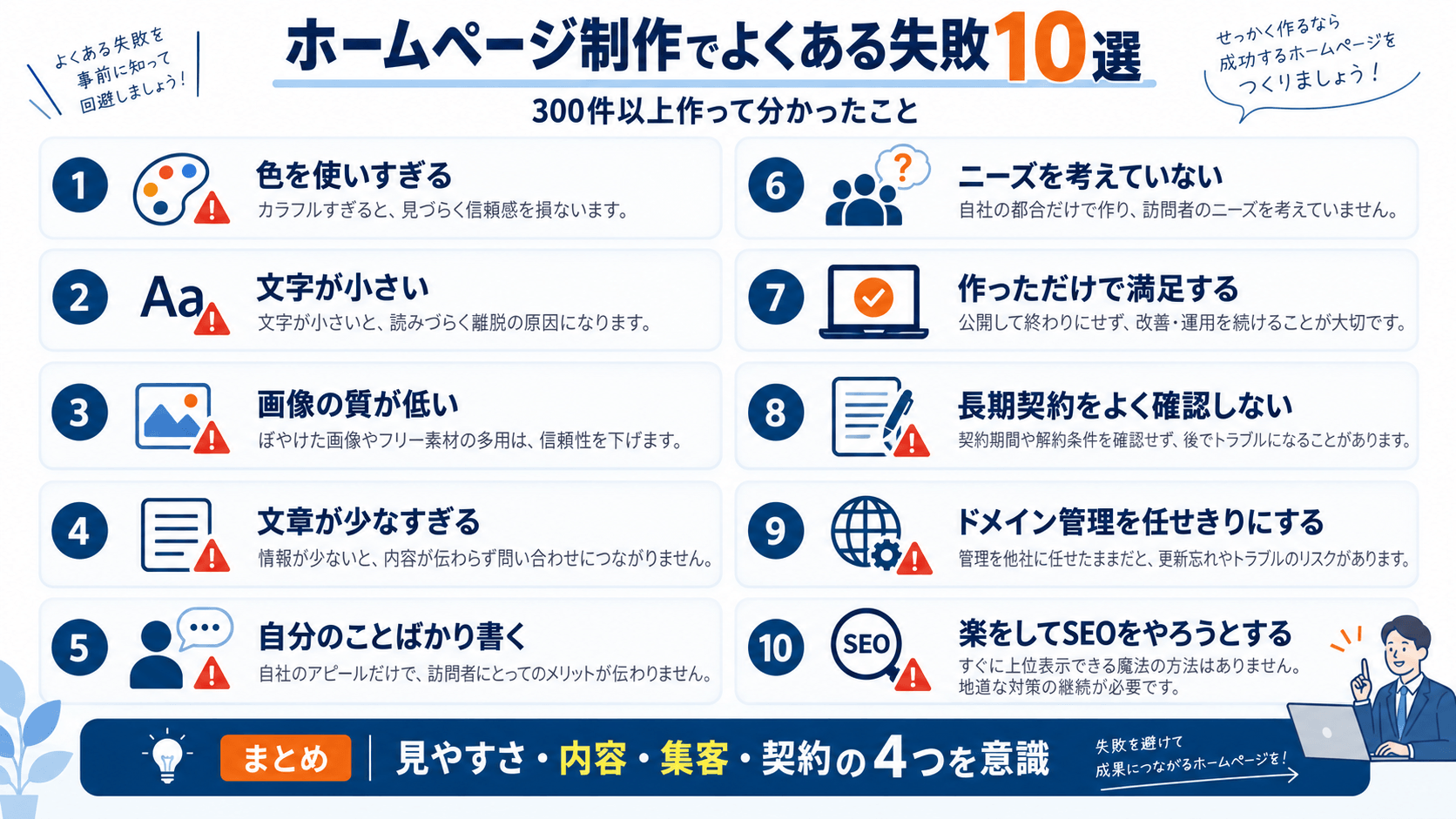 ホームページ制作でよくある失敗10選