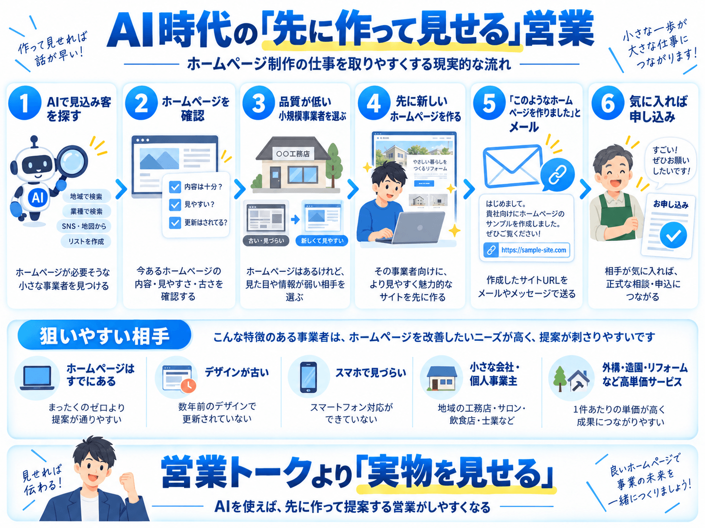 AI時代の先にホームページを作って見せる営業方法