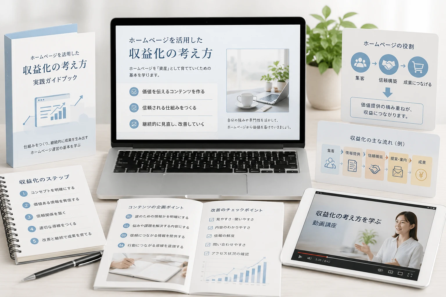 ホームページを活用した収益化の考え方のイメージ